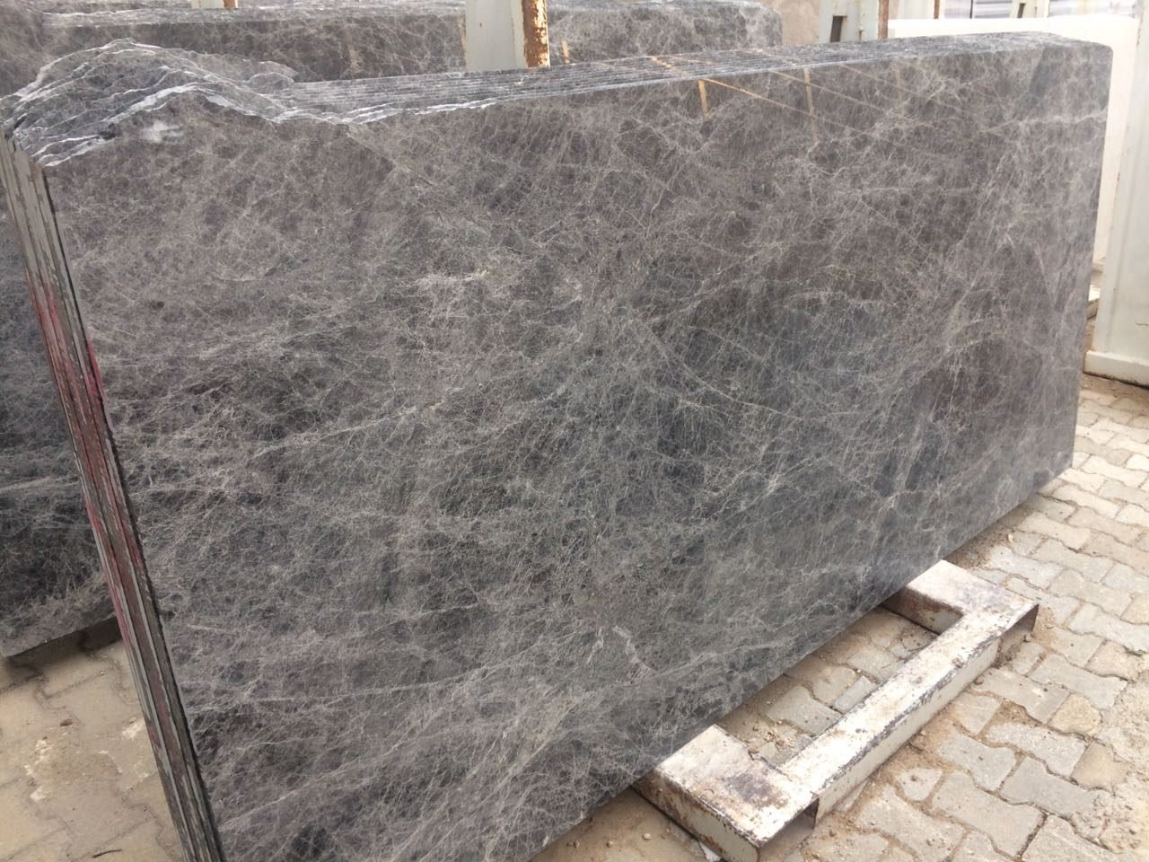 Grey Emperador marble slab