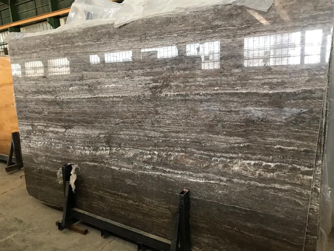 Silver Travertine slab