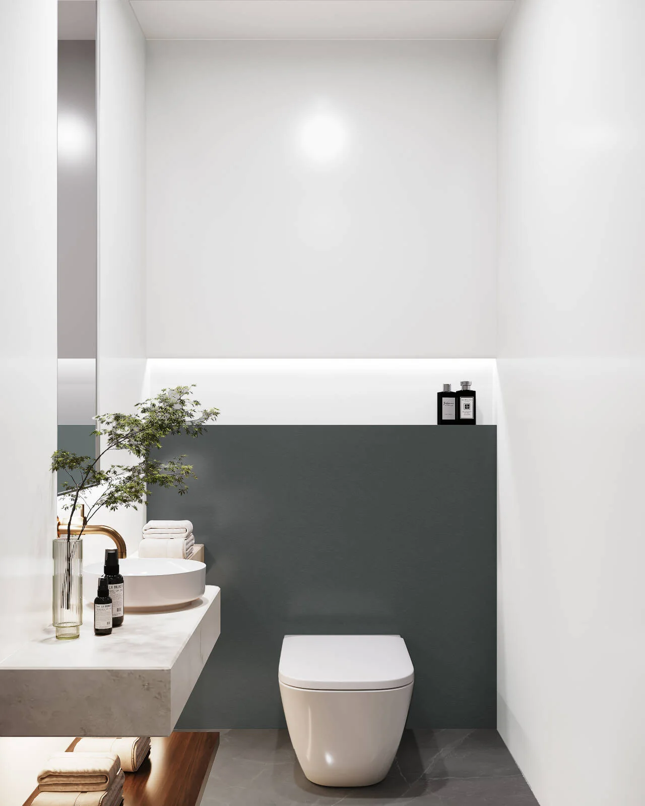 TSM Sintered Stone in a contemporary bathroom installation