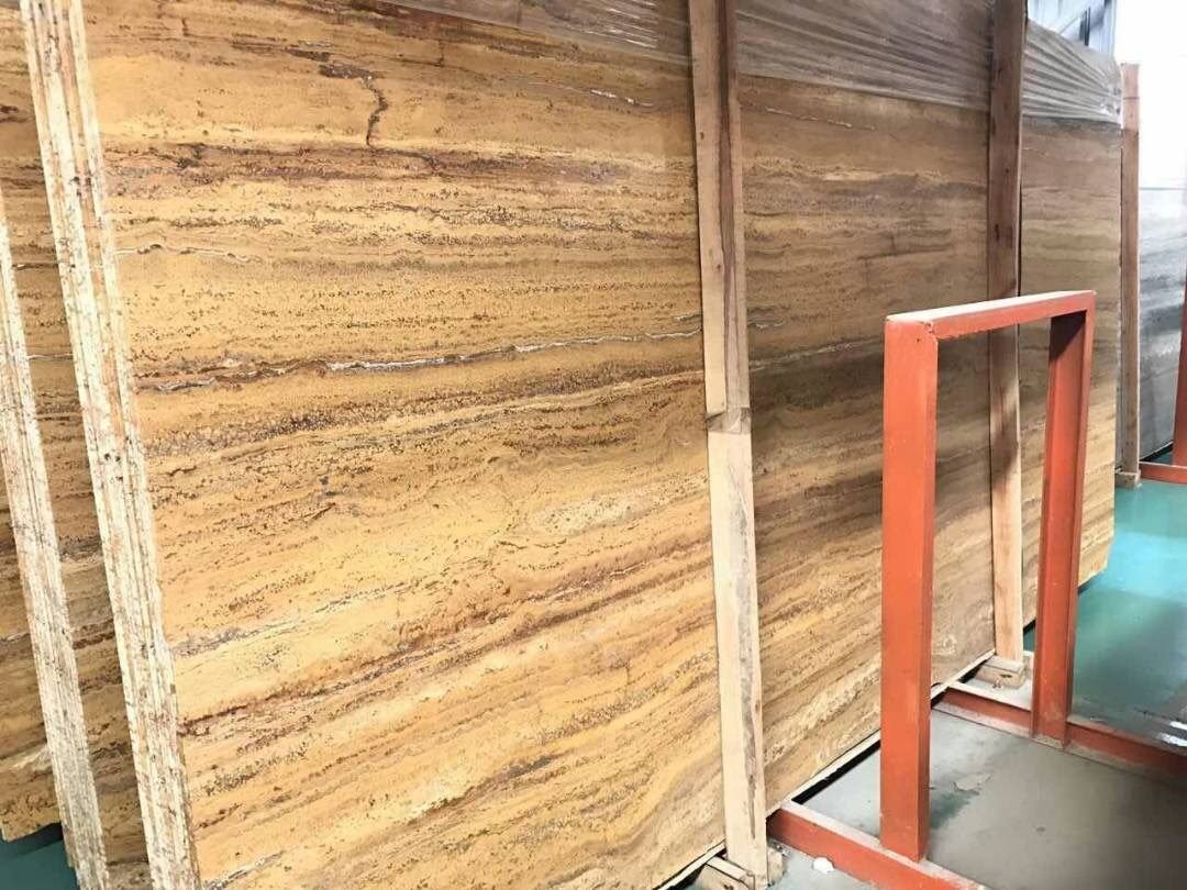 Yellow Travertine slab